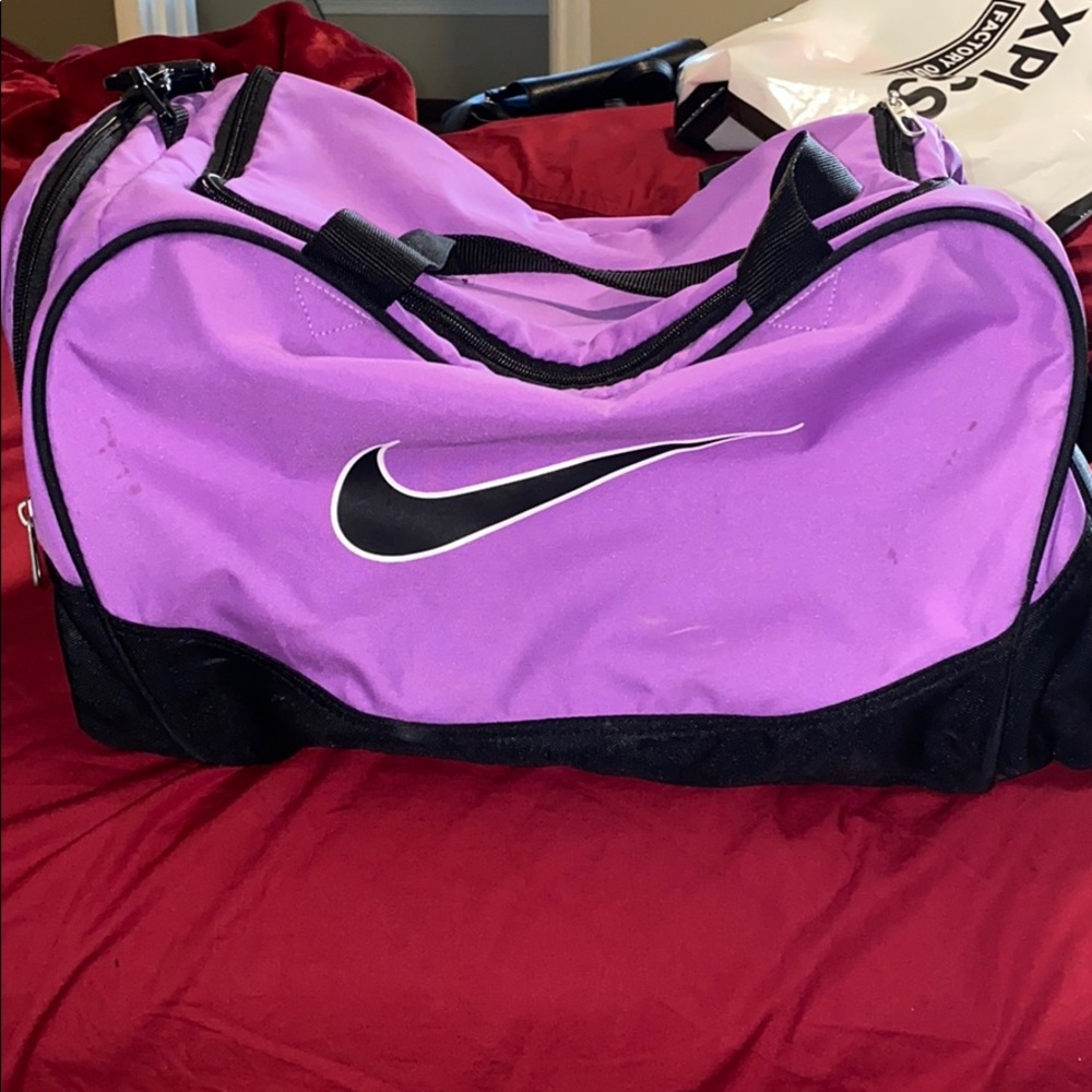 Stylish purple Nike gym bag